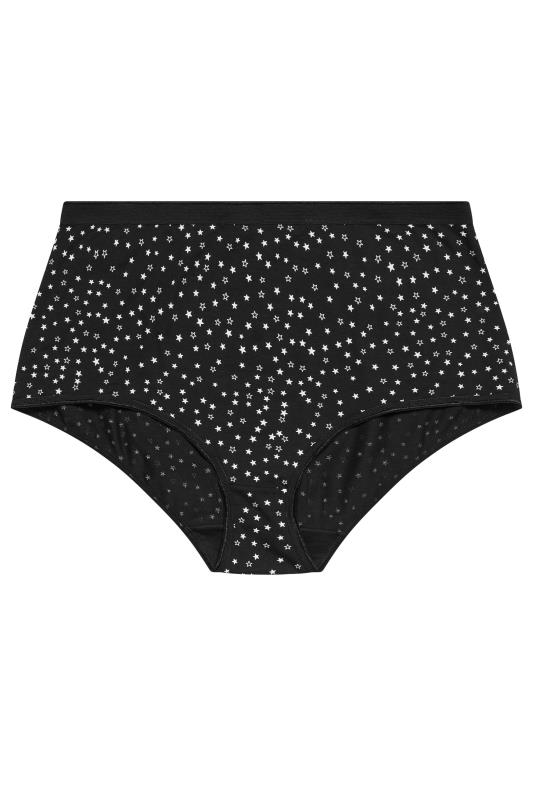 YOURS 5 PACK Plus Size Black & White Star Print High Waisted Shorts | Yours Clothing  7