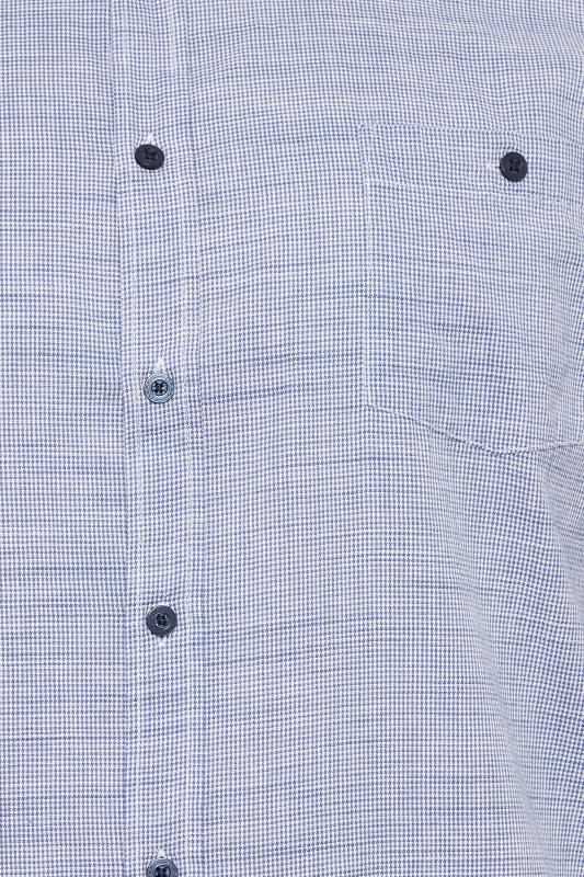 D555 Big & Tall Blue Dogtooth Check Shirt | BadRhino 2