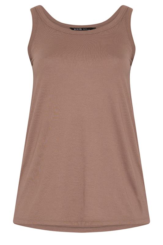 YOURS Plus Size Brown Basic Core Vest Top | Yours Clothing 5