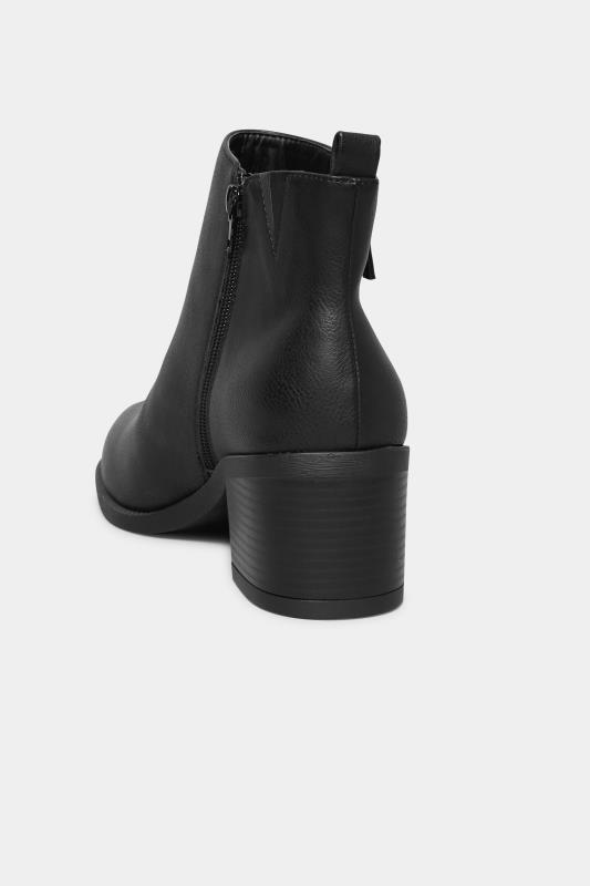 Black Block Heel Zip Boots In Extra Wide EEE Fit 4