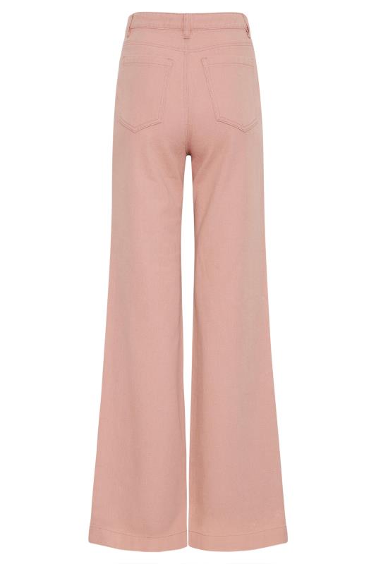 LTS Tall Women's Pink Cotton Twill Wide Leg Trousers | Long Tall Sally 5