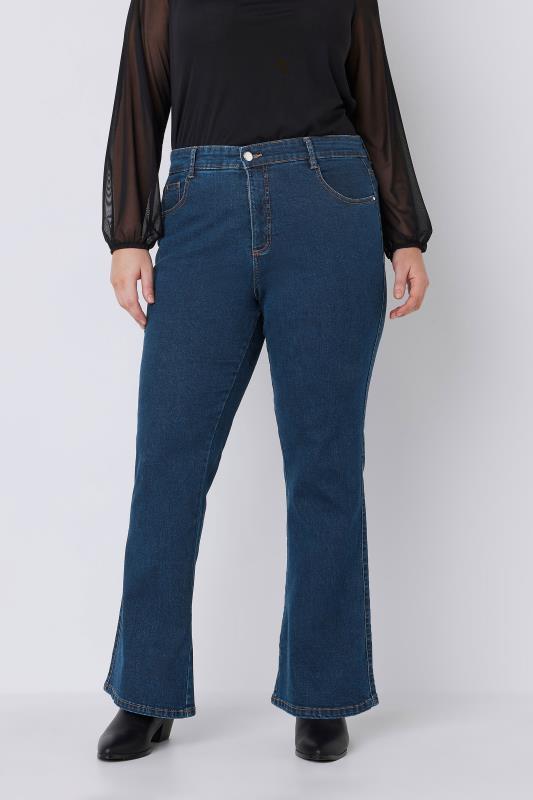 Plus Size  EVANS Curve Indigo Blue Bootcut Jeans