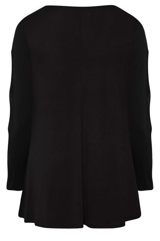 LIMITED COLLECTION Curve Black Cut Out Sleeve Top 7