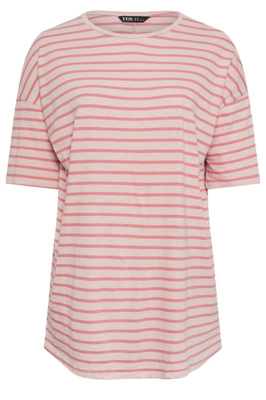 YOURS Plus Size Pink Stripe Double Layer Top | Yours Clothing 5