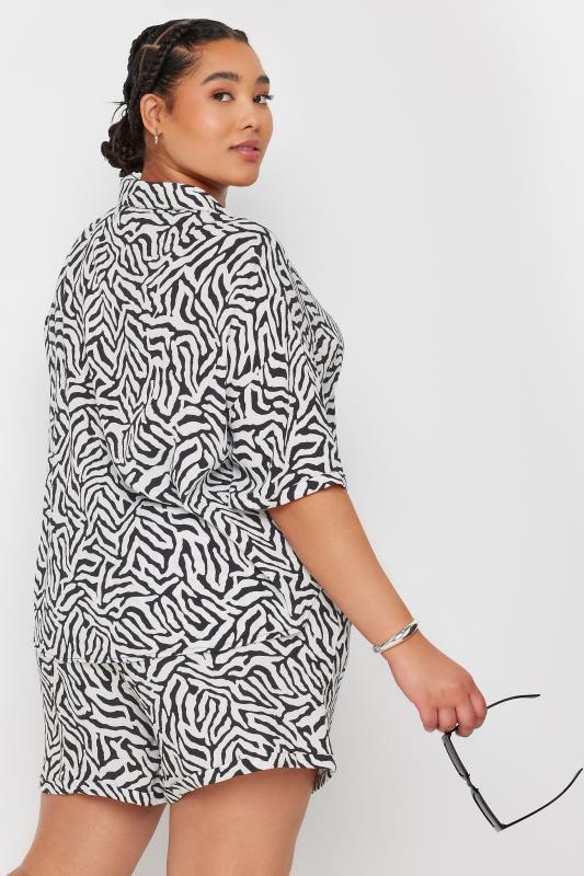 LIMITED COLLECTION Plus Size Black Zebra Print Crinkle Shirt | Yours Clothing 4