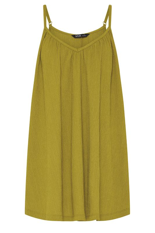 YOURS Plus Size Green Crinkle Cami Vest Top | Yours Clothing 5