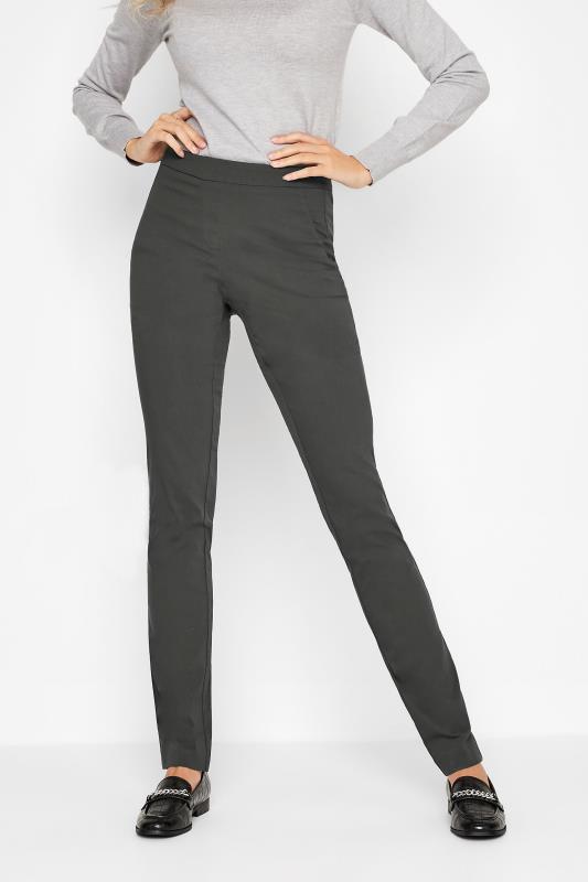 LTS Tall Women's Grey Stretch Straight Leg Trousers | Long Tall Sally 1