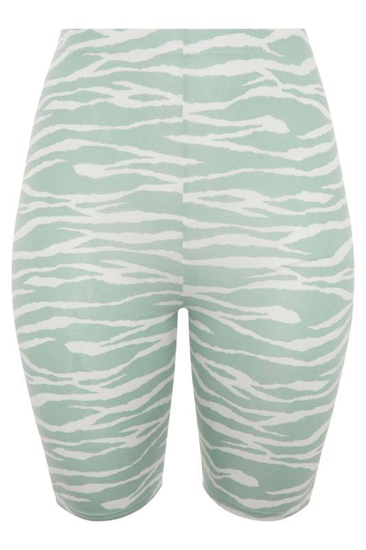 LIMITED COLLECTION Green Zebra Print Cycling Shorts_F.jpg
