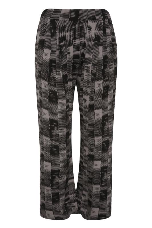 LIMITED COLLECTION Curve Grey Stroke Print Pleated Wide Leg Trousers_F.jpg