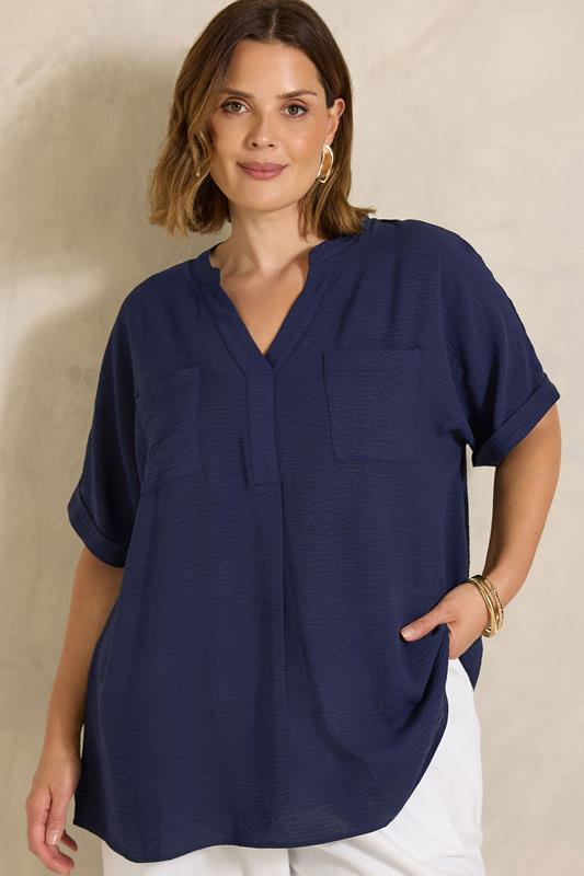  EVANS Chemise à enfiler style fonctionnel bleu marine