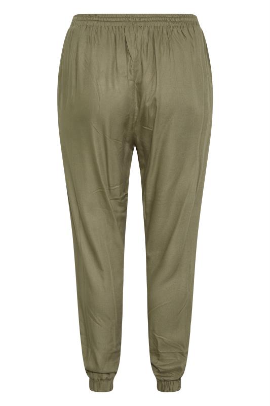 Plus Size Khaki Green Cuffed Joggers | Yours Clothing 6