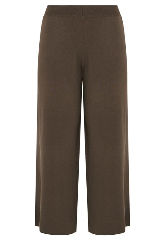 LIMITED COLLECTION Plus Size Chocolate Brown Knitted Trousers | Yours Clothing 5