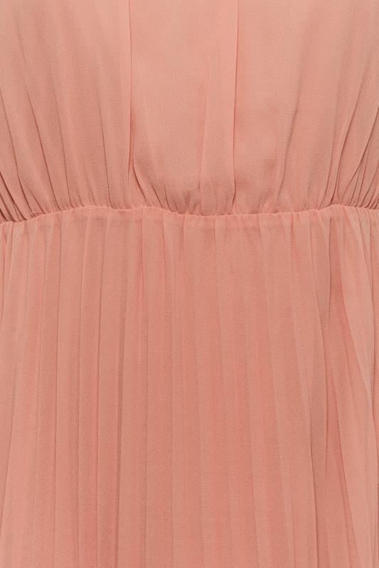 YOURS LONDON Plus Size Pink Pleated Maxi Dress | Yours Clothing 5