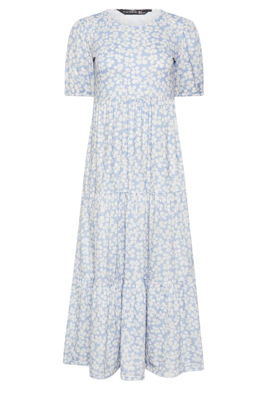 PixieGirl Blue Ditsy Tiered Maxi Dress | PixieGirl 5
