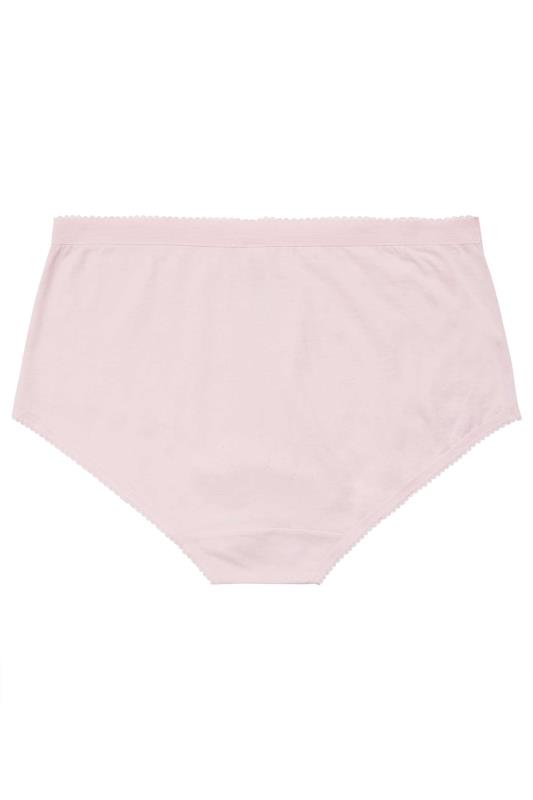 YOURS 5 PACK Plus Size Pink & White High Waisted Full Briefs | Yours Clothing 9