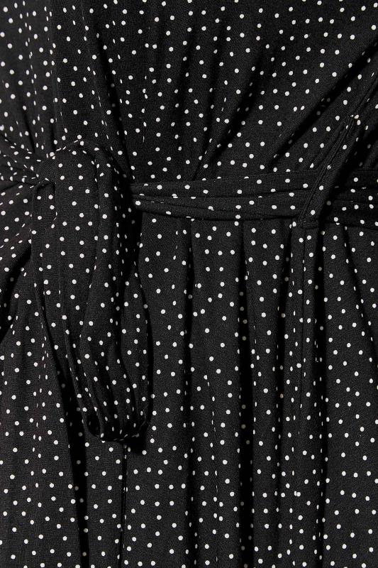 BUMP IT UP MATERNITY Plus Size Black Polka Dot Keyhole Top | Yours Clothing 5