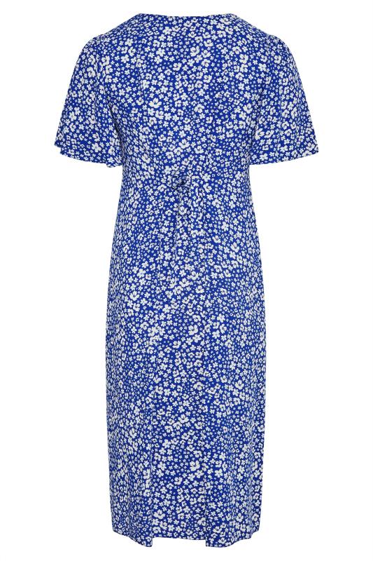 YOURS LONDON Plus Size Blue Floral Button Through Tea Dress | Yours Clothing 6