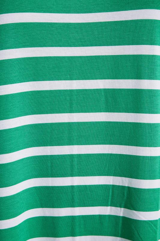 Plus Size Green Stripe Oversized T-Shirt | Yours Clothing 5