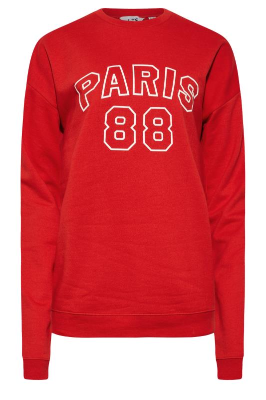 LTS Tall Red 'Paris 88' Slogan Sweatshirt | Long Tall Sally 6