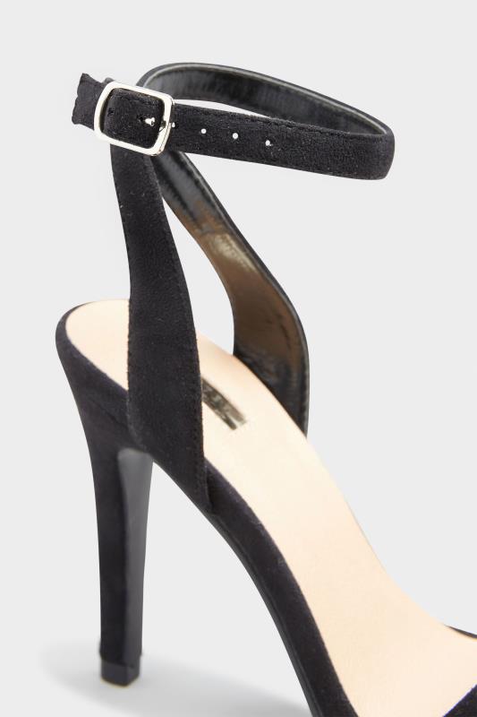 LIMITED COLLECTION Black Strappy Two Part Heels In Extra Wide Fit 6