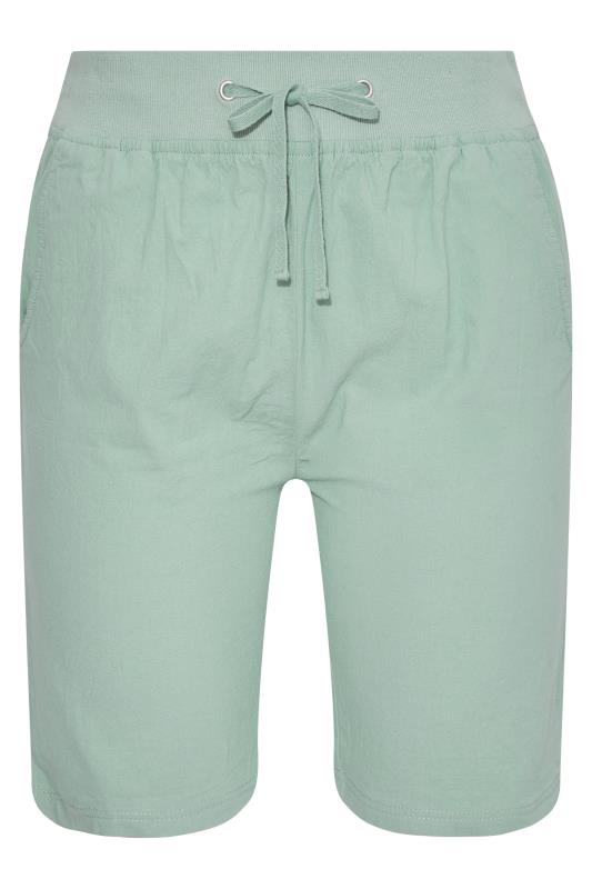 Plus Size  Curve Sage Green Cool Cotton Shorts