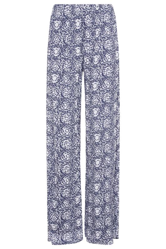 Tall Women's LTS Blue Abstract Print Wide Leg Trousers | Long Tall Sally 4