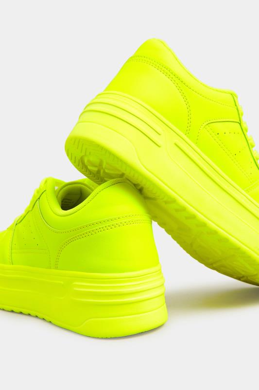 Neon Green Chunky Trainers In Extra Wide EEE Fit | Yours Clothing 4