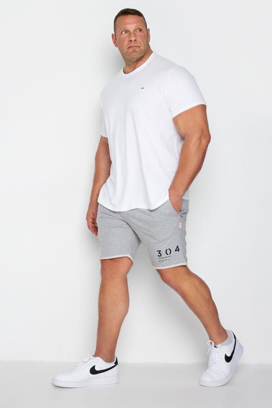 304 CLOTHING Big & Tall Grey Raw Edge Jogger Shorts 2