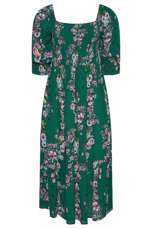 YOURS LONDON Curve Green Floral Puff Sleeve Dress 7