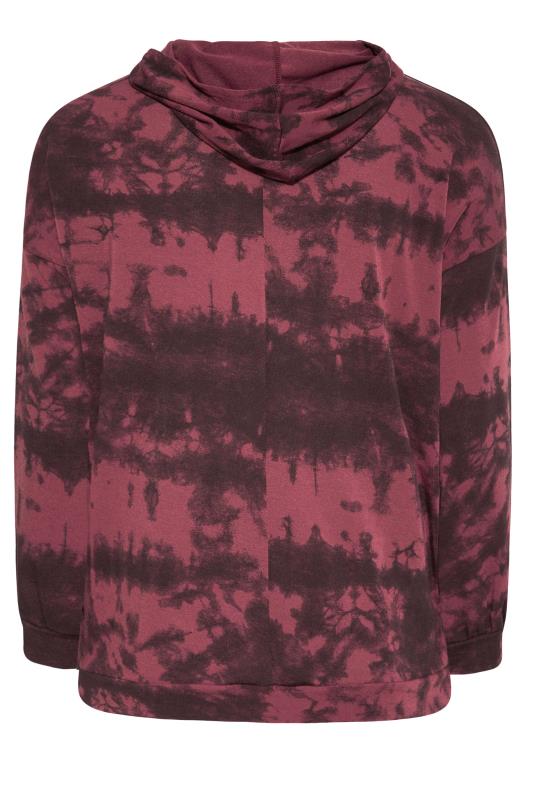 LIMITED COLLECTION Plus Size Berry Pink Tie Dye Astrology Print Hoodie | Yours Clothing 7