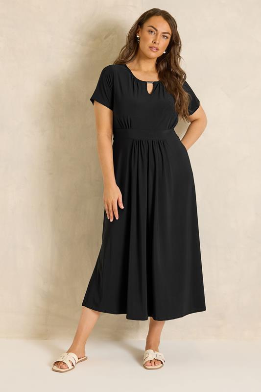 EVANS Plus Size Black Bar Detail Dress | Evans 1