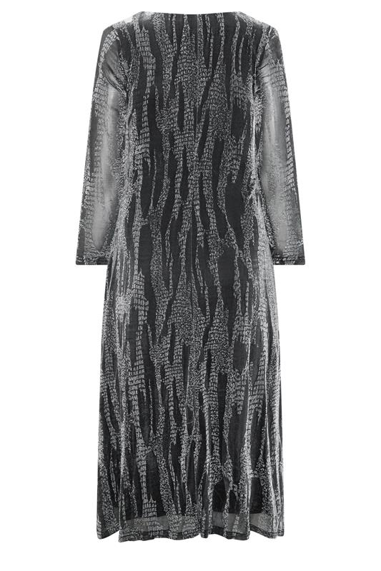 Yours London Women's Plus Size Black & Silver Metallic Knot Dress Size 14