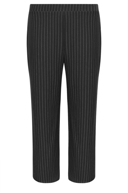 LIMITED COLLECTION Plus Size Black Pinstripe Wide Leg Trousers | Yours Clothing 6