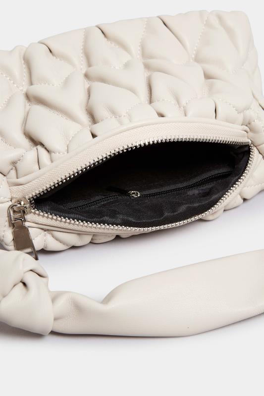 Cream Quilted Knot Strap Bag | Yours Clothing 5