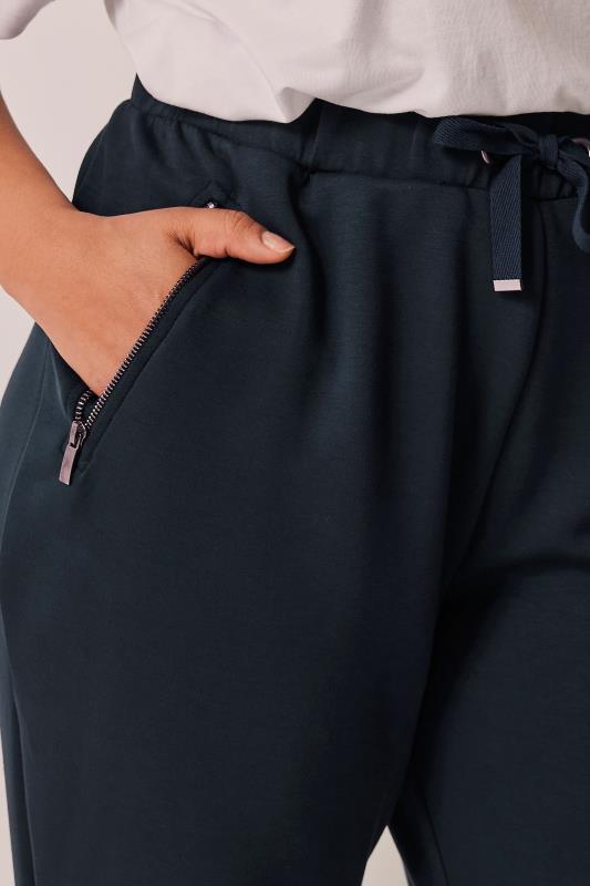 EVANS Plus Size Navy Blue Tapered Joggers | Evans 5