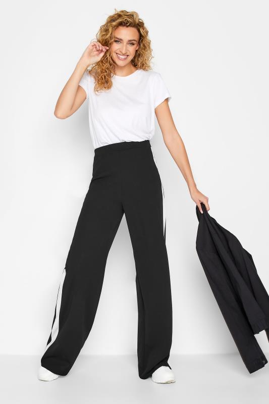 LTS Tall Womens Black & White Stripe Wide Leg Trousers | Long Tall Sally 2