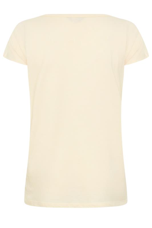 Curve Plus Size Cream Basic Short Sleeve T-Shirt - Petite| Yours Clothing  7