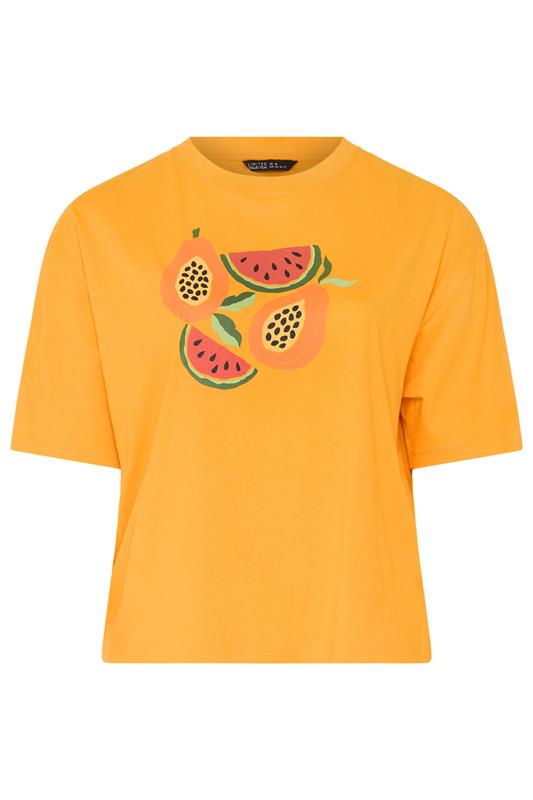 LIMITED COLLECTION Plus Size Orange Fruit Print T-Shirt | Yours Clothing 5