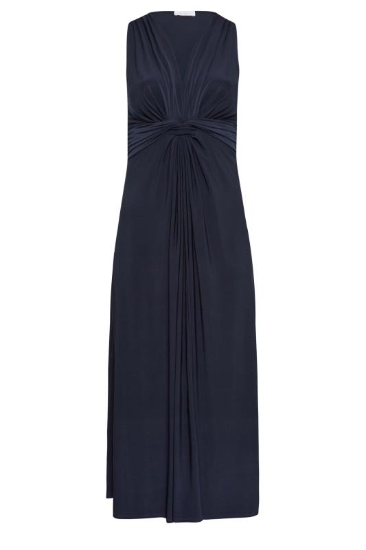 YOURS LONDON Plus Size Navy Blue Knot Front Maxi Dress | Yours Clothing  6