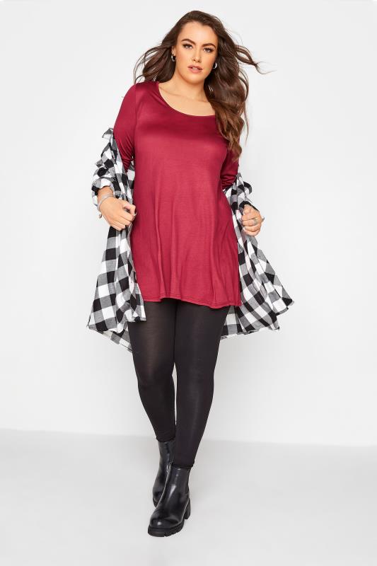 Curve Red 3/4 Length Sleeve Top 2