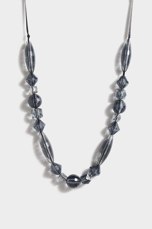 Black Clear Bead Necklace 1