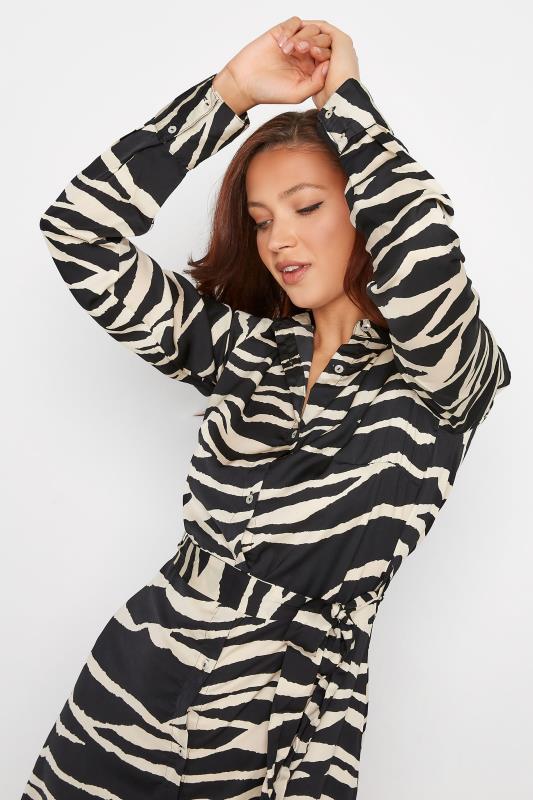 LTS Tall Black Zebra Print Shirt Dress 4