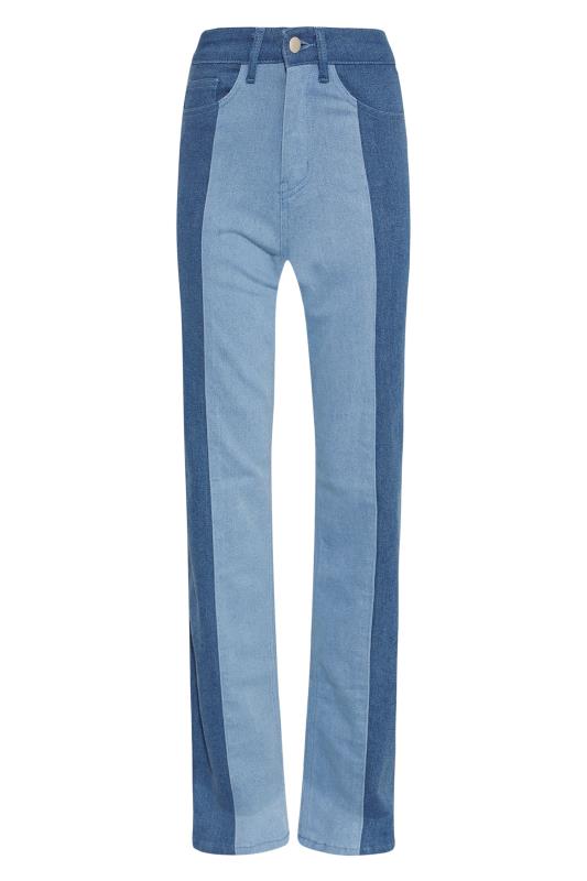 Tall Women's LTS Blue Two Tone Straight Leg Jeans | Long Tall Sally 4