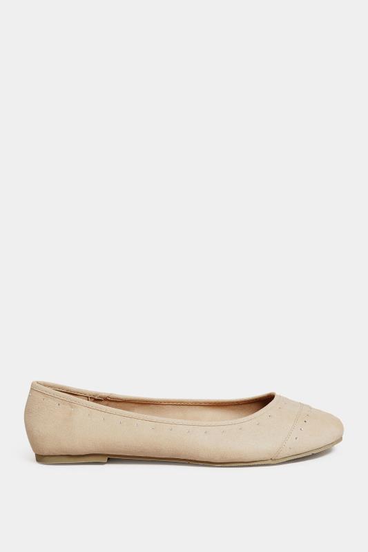Nude Diamante Ballet Shoes In Wide E Fit & Extra Wide EEE Fit | Yours ...