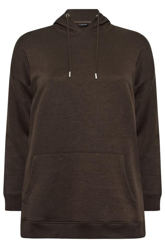 Plus Size Chocolate Brown Hoodie | Yours Clothing 6