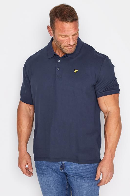  Grande Taille LYLE & SCOTT Big & Tall Navy Blue Logo Polo Shirt