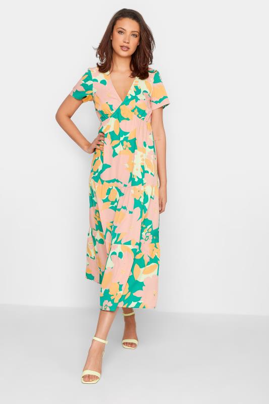 LTS Tall Women's Green Floral Tiered Midi Dress | Long Tall Sally 2
