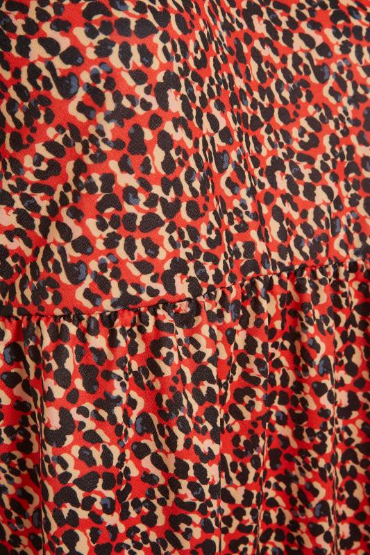 YOURS LONDON Curve Orange Leopard Print Smock Tunic Top_S.jpg