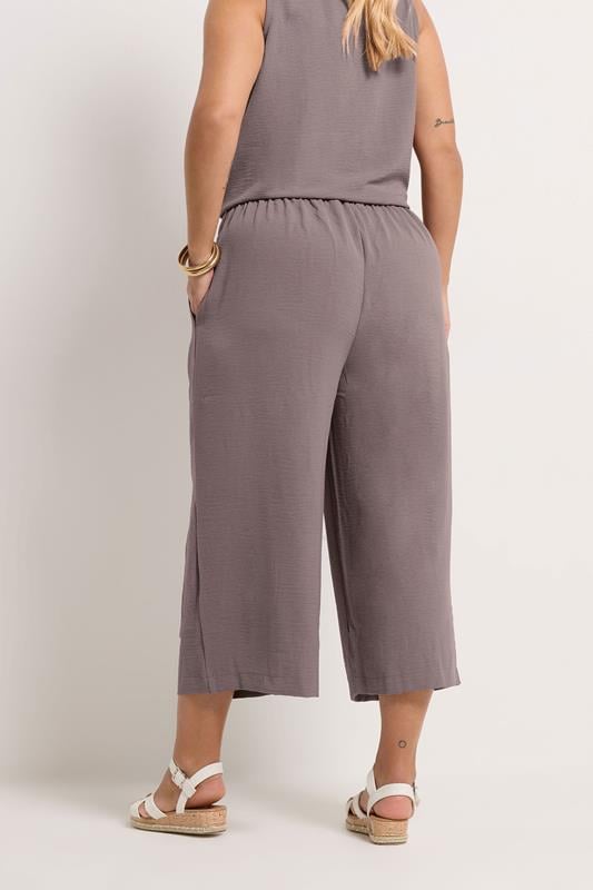 YOURS Plus Size Light Purple Cropped Twill Culottes | Yours Clothing 2