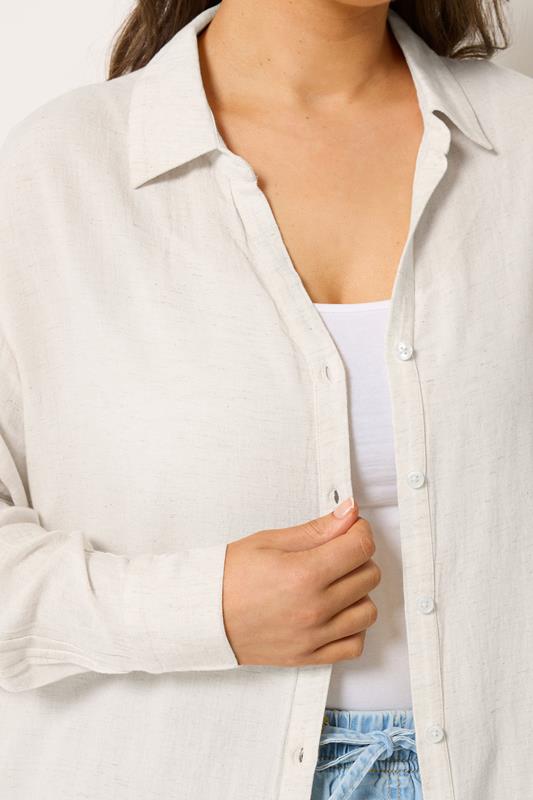 YOURS Plus Size Natural Brown Linen Shirt | Yours Clothing 7